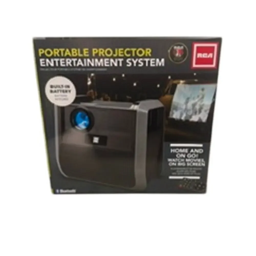 RCA Portable Projector Entertainment System Bluetooth Built-In Battery